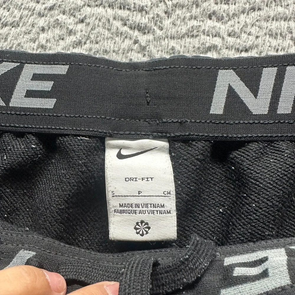 Nike Dri-Fit Sweatpant S Mens‎ Black Cotton Denim Tapered Drawstring Performance